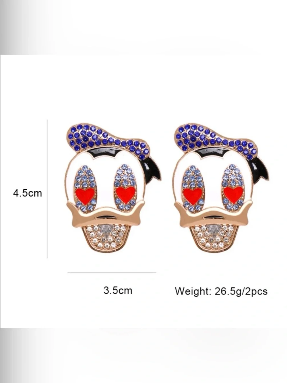 BaubleBar NEW Disney Donald Duck Crystal Stud Earrings
